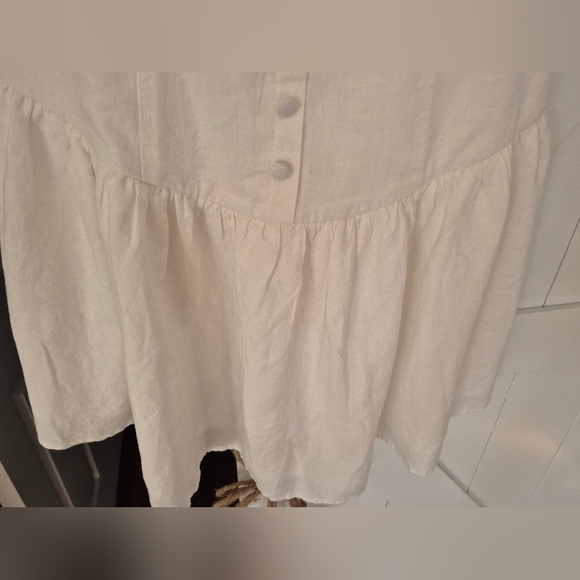Wild Fable Women/girls White Linen Open Back Mini Dress NWOT - Picture 4 of 8